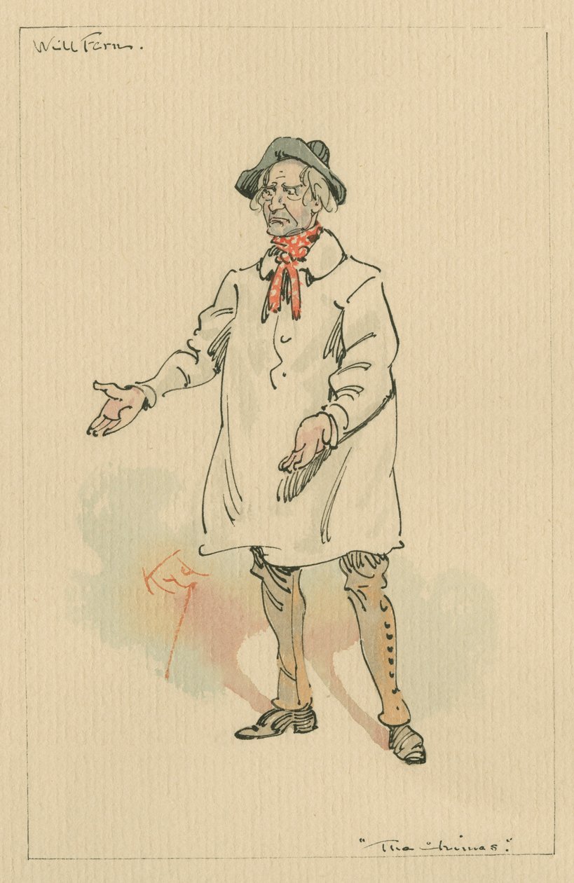 Will Fern - The Chimes, noin 1920-luku (kynä ja muste wc:llä paperilla) tekijältä Joseph Clayton Clarke