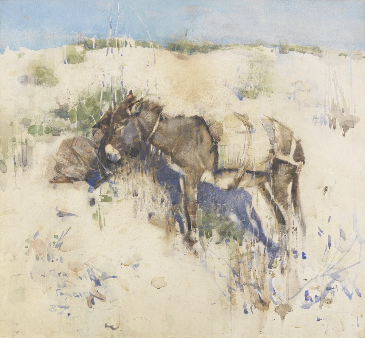 Tanger, 1887 (paperilla guassilla korotettu wc) tekijältä Joseph Crawhall