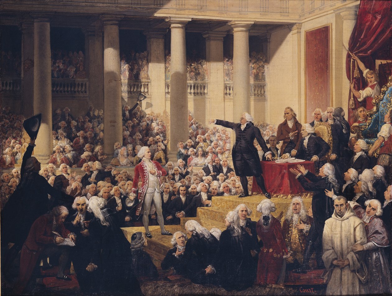 Mirabeau ja Monsieur de Dreux-Breze Assemblee des Deputesissa, 23. kesäkuuta 1789 tekijältä Joseph Desire Court