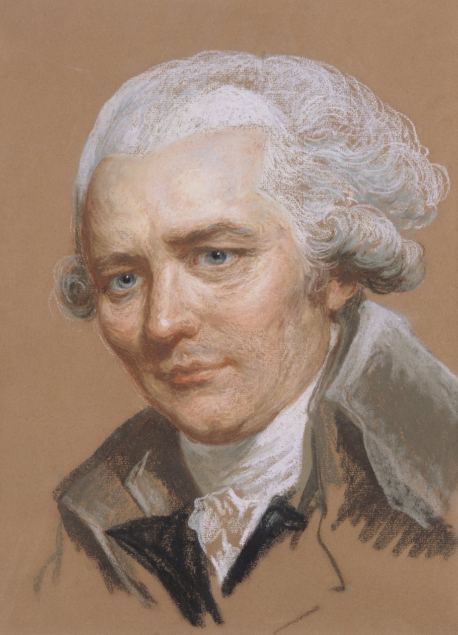 Pierre Choderlos De Laclosin (1741-1803), upseerin ja ranskalaisen kirjailijan muotokuva (pastelli ja wc paperilla) tekijältä Joseph Ducreux