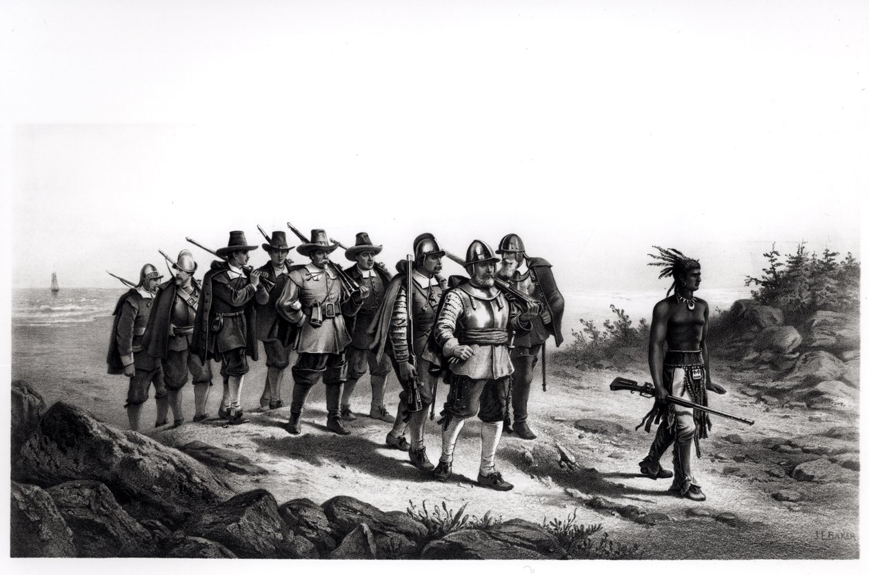 The March of Miles Standish, kaiverrus Armstrong und Co., 1873 tekijältä Joseph Baker