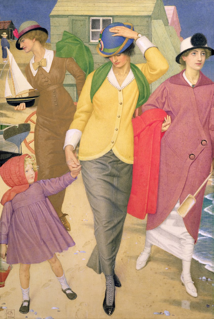 Along the Shore, 1914 (tempera silkillä) tekijältä Joseph Edward Southall