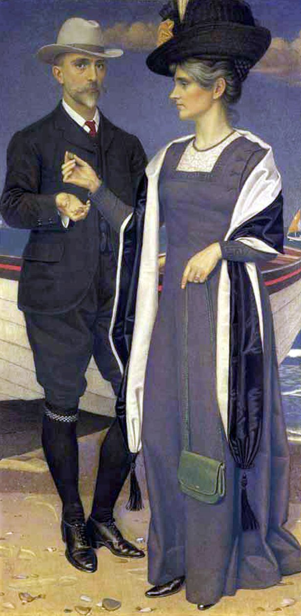 Akaatti (Taiteilijan ja hänen vaimonsa muotokuva), 1911 (tempera pellavalle) tekijältä Joseph Edward Southall