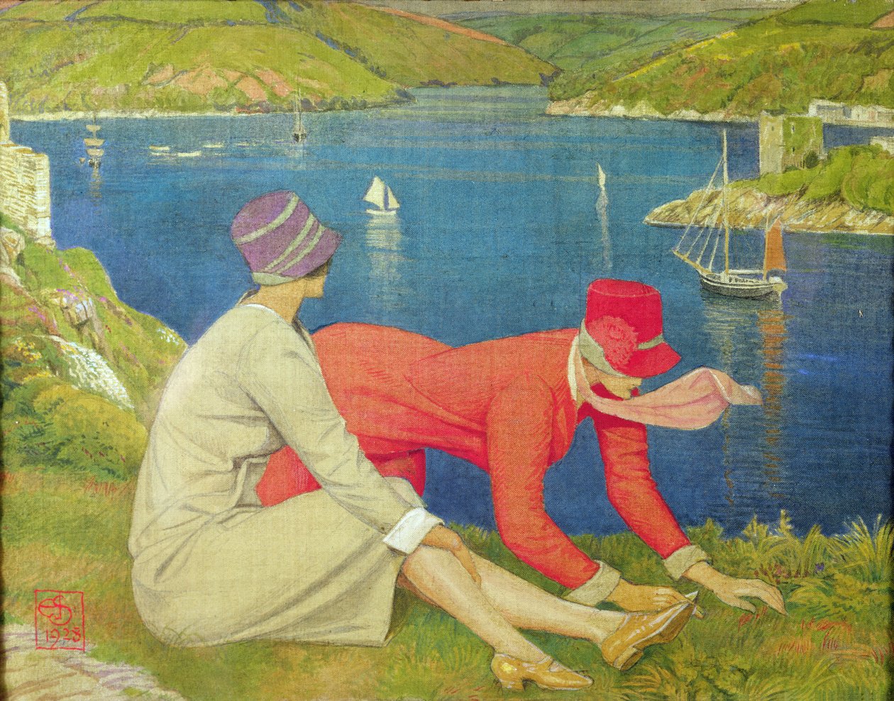Kasvitieteilijät, 1928 (tempera) tekijältä Joseph Edward Southall
