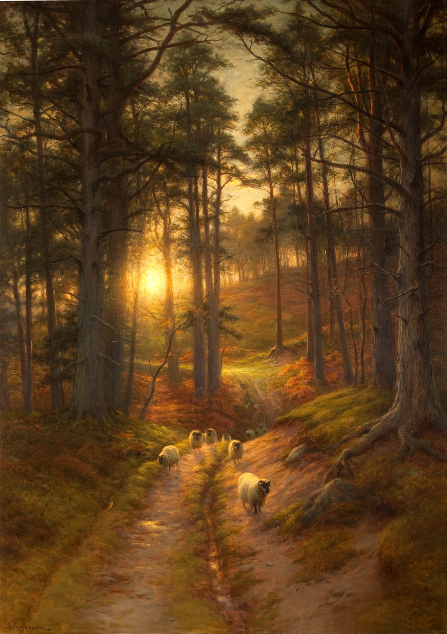 Aurinko uppoaa nopeasti lännessä tekijältä Joseph Farquharson