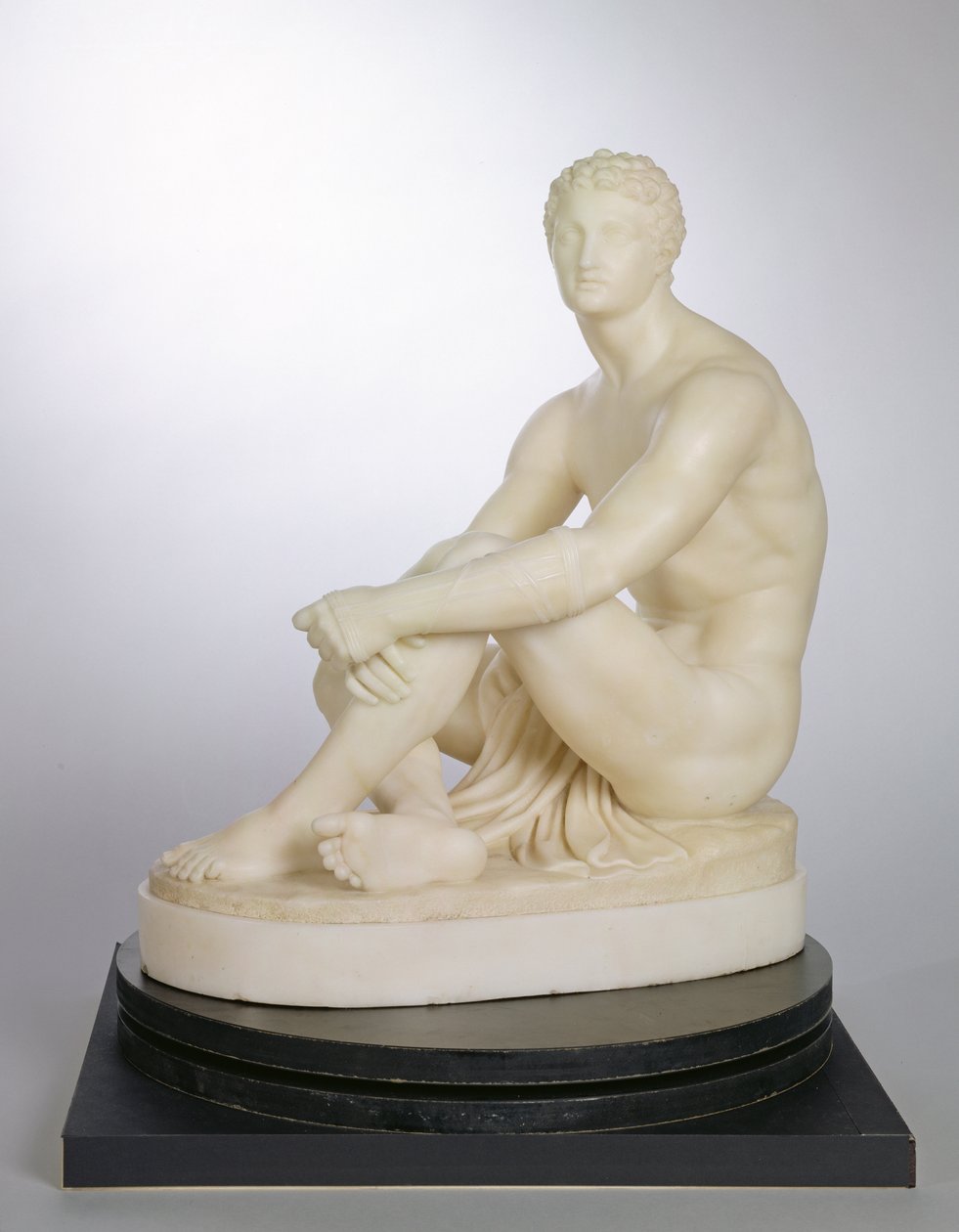 Kreikkalainen nyrkkeilijä odottamassa vuoroaan, n. 1838 (marmori) tekijältä Joseph Gott