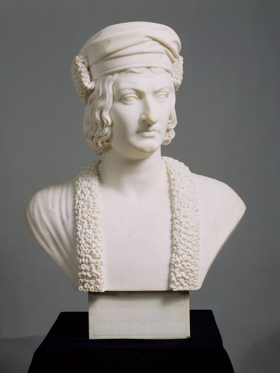 Kristoffer Kolumbus (1446-1506) n. 1836-45 (marmori) tekijältä Joseph Gott