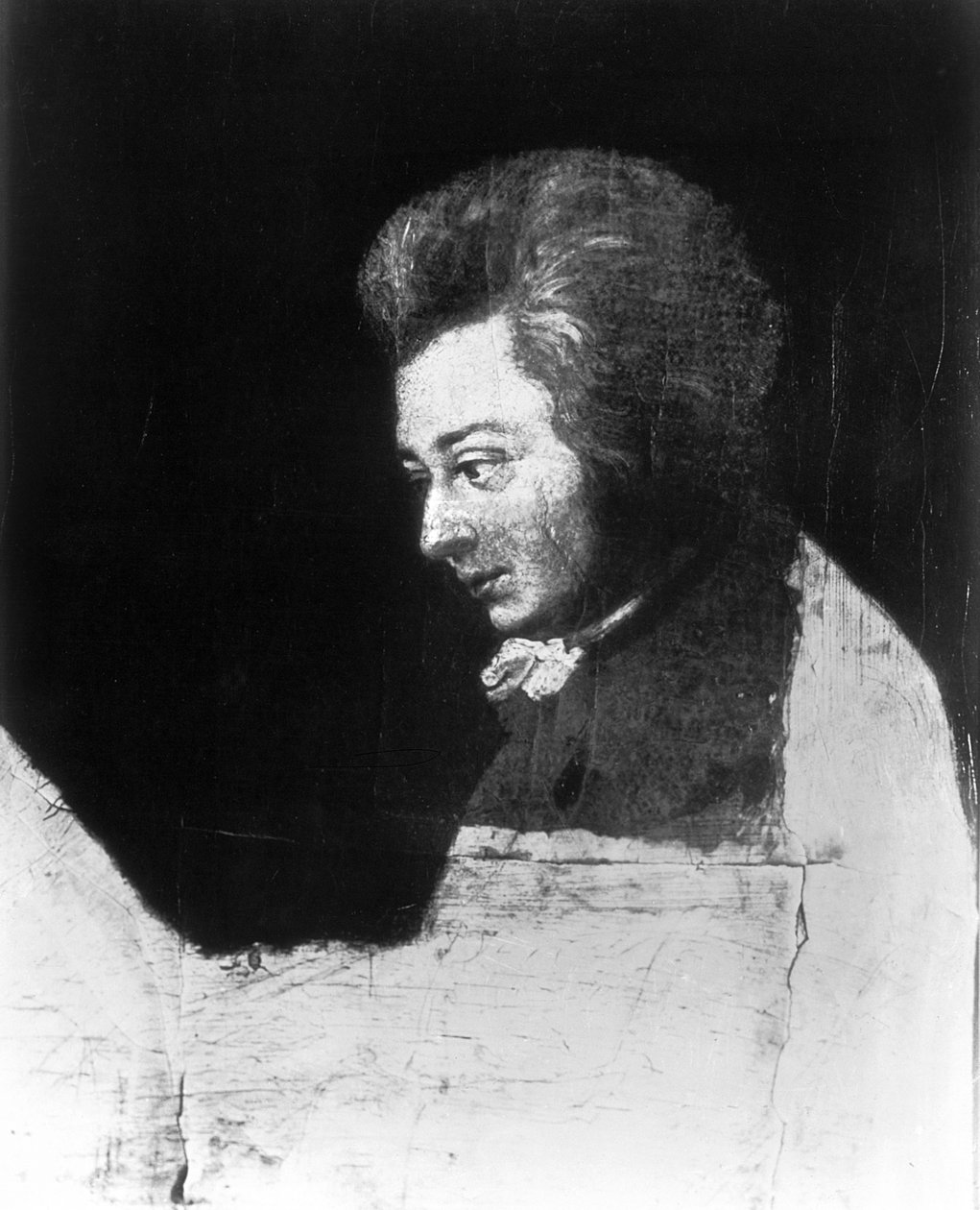 Keskeneräinen muotokuva Wolfgang Amadeus Mozartista (1756-91) tekijältä Joseph Lange