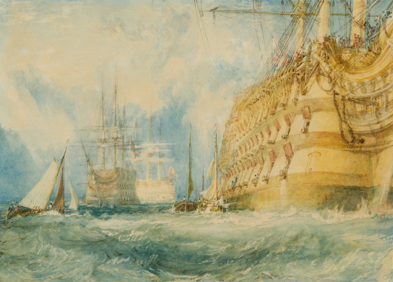 Ensiluokkainen myymälöissä, 1818 (kynä ja wc korotettu valkoisella paperilla) tekijältä Joseph Mallord William Turner