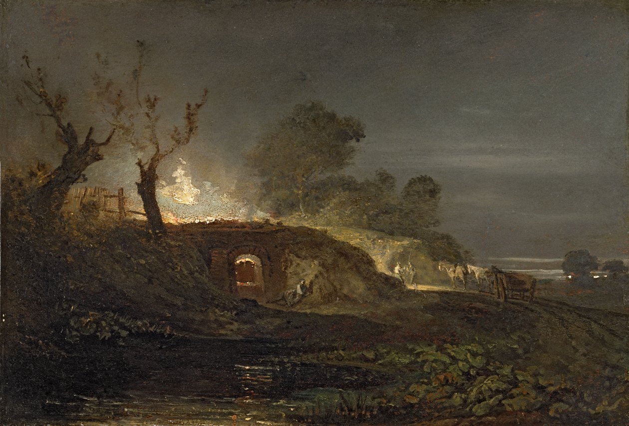 Kalkkiuuni Coalbrookdalessa, n. 1797 tekijältä Joseph Mallord William Turner