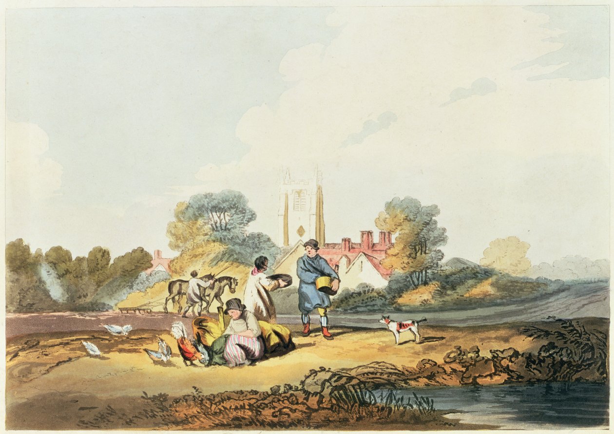 Syksy, kylvövilja, 1818 (käsinvärinen etsaus ja akvatinta) tekijältä Joseph Mallord William Turner