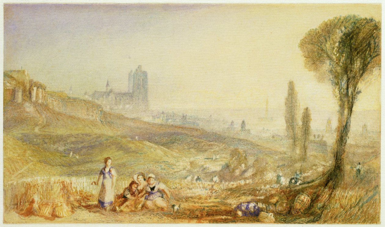 Bryssel - Kaukainen näkymä ( wc ja bodycolour paperille) tekijältä Joseph Mallord William Turner