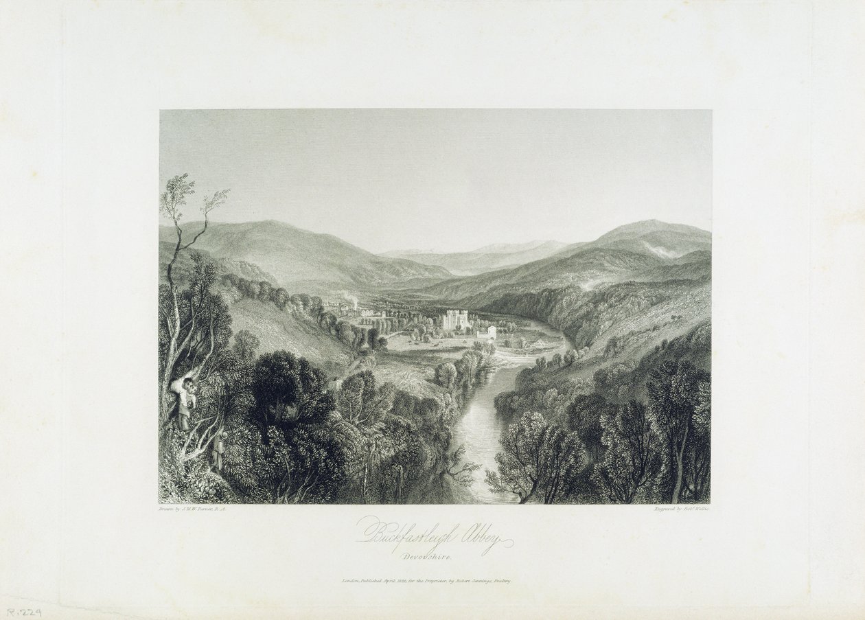 Buckfastleigh Abbey, Devon, n. 1826 tekijältä Joseph Mallord William Turner