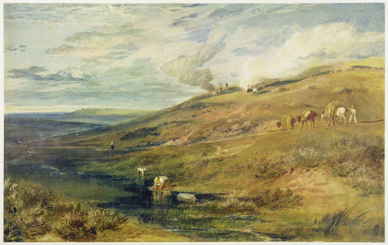 Dartmoor: Tamarin ja Torridgen lähde, n. 1813 (wc ja vartaloväri grafiitin päällä paperilla) tekijältä Joseph Mallord William Turner