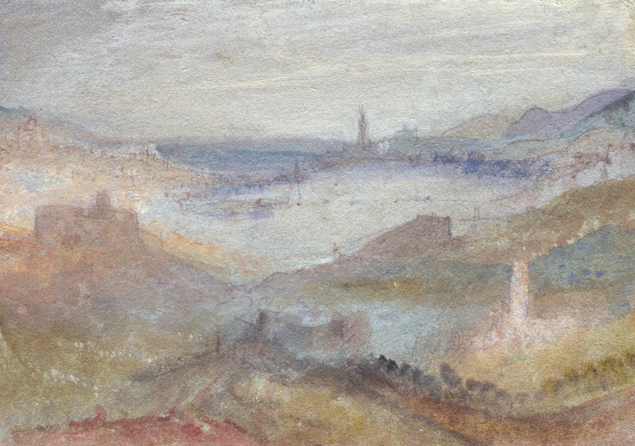 Laaja näkymä järvelle tekijältä Joseph Mallord William Turner