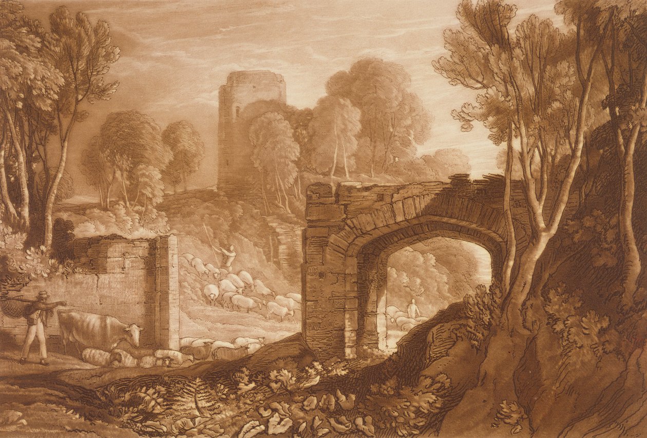 F.67.I East Gate, Winchelsea, Liber Studiorumista, kaiverrus Samuel William Reynolds, 1819 tekijältä Joseph Mallord William Turner