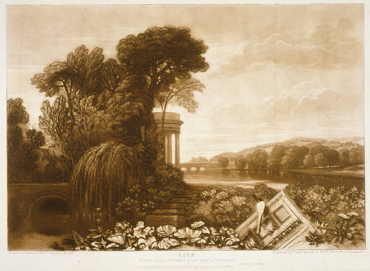 F.68.I Isis, teoksesta "Liber Studiorum", kaiverrettu William Sayn toimesta, 1819. tekijältä Joseph Mallord William Turner