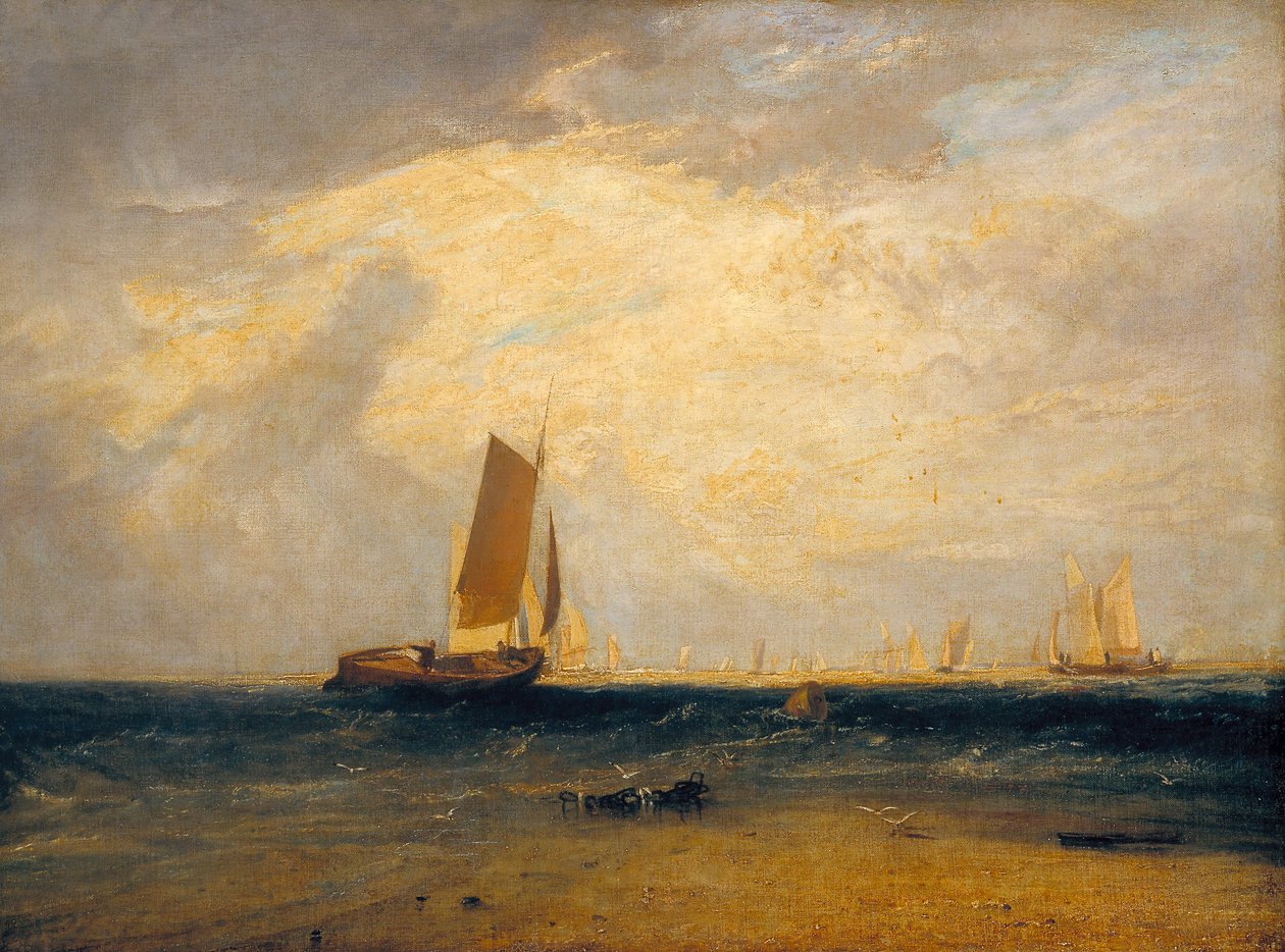 Kalastus Blythe-Sandilla, vuorovesi-asetus tekijältä Joseph Mallord William Turner