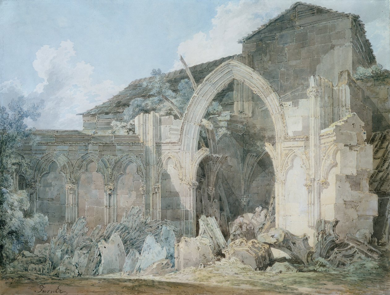 Glastonbury Abbey tekijältä Joseph Mallord William Turner