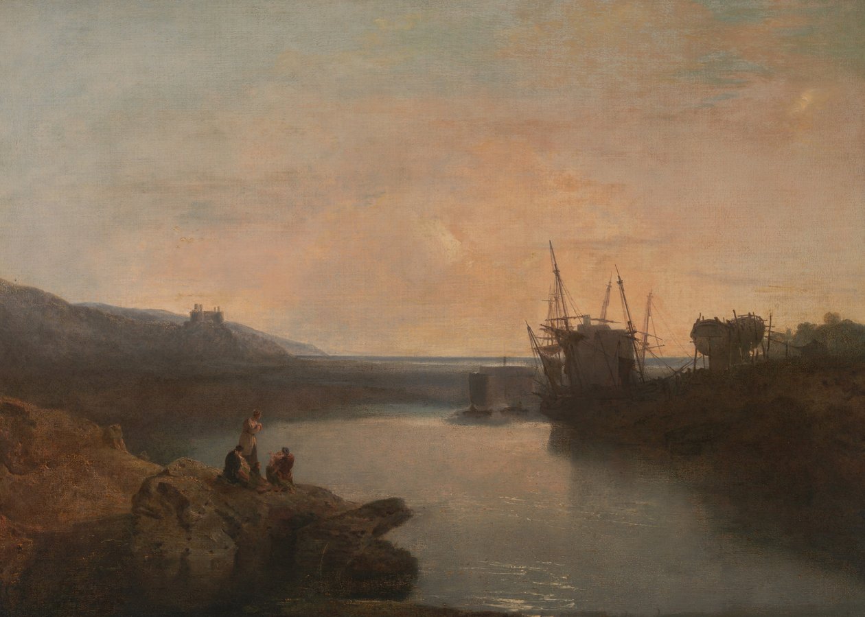 Harlech Castle, Twgwyn Ferry, Summers Evening Twilight tekijältä Joseph Mallord William Turner