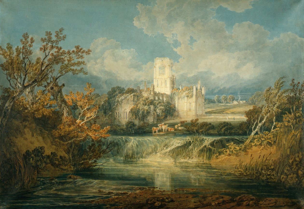 Kirkstall Abbey, Yorkshire, 1797 tekijältä Joseph Mallord William Turner