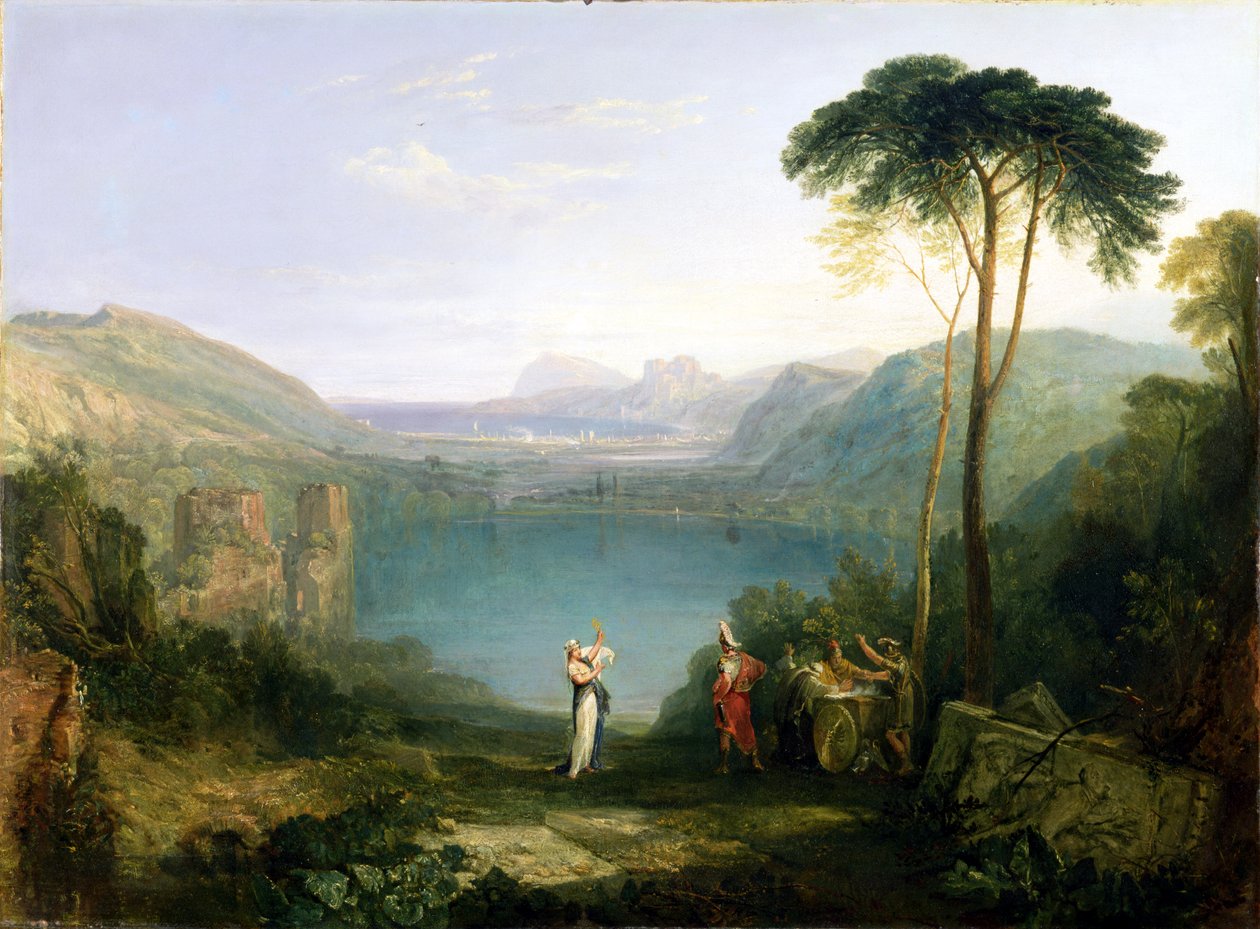 Avernus-järvi: Aeneas ja Kumien Sibylla, n. 1814-5 tekijältä Joseph Mallord William Turner