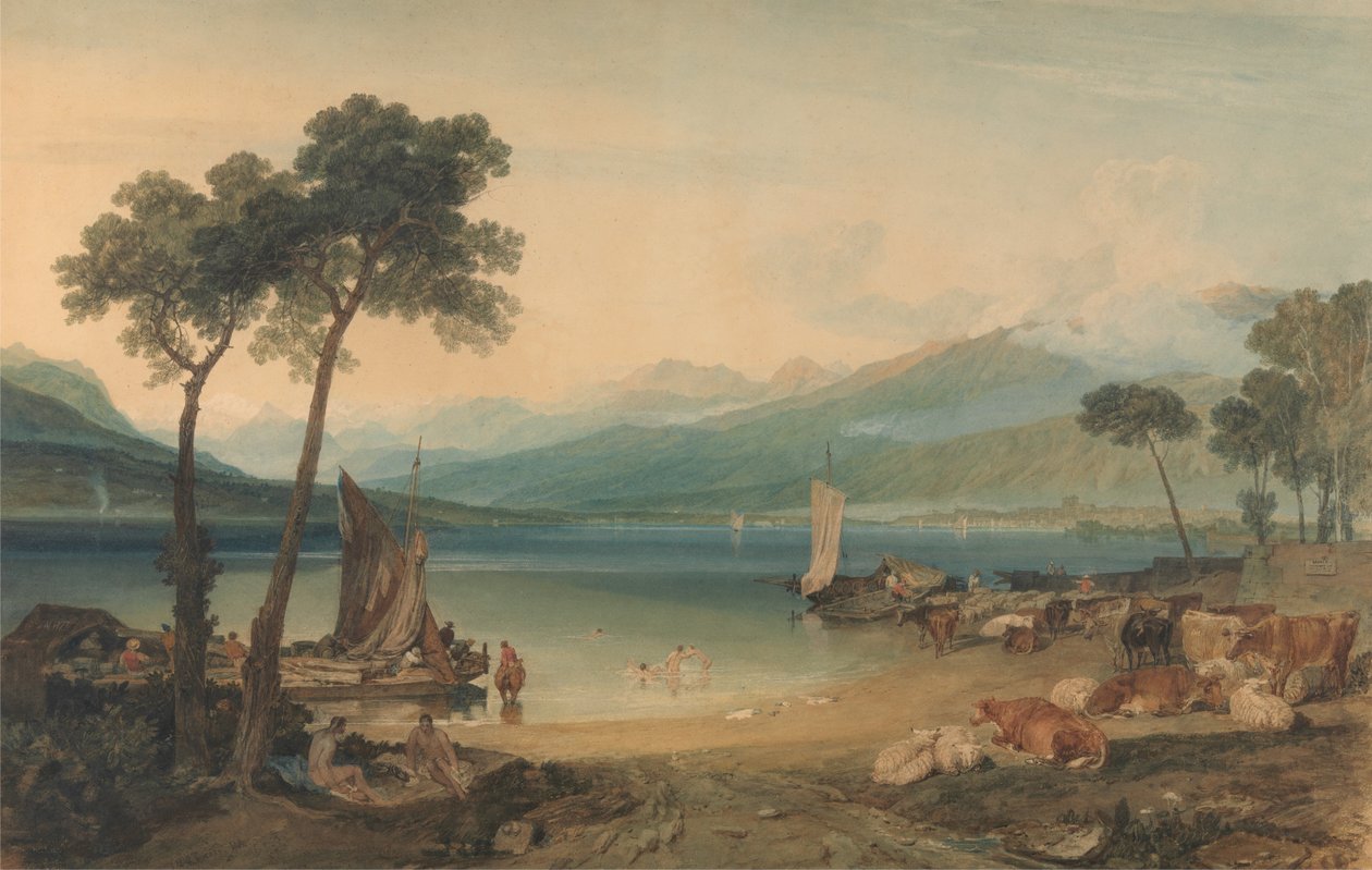 Genevenjärvi ja Mont Blanc tekijältä Joseph Mallord William Turner