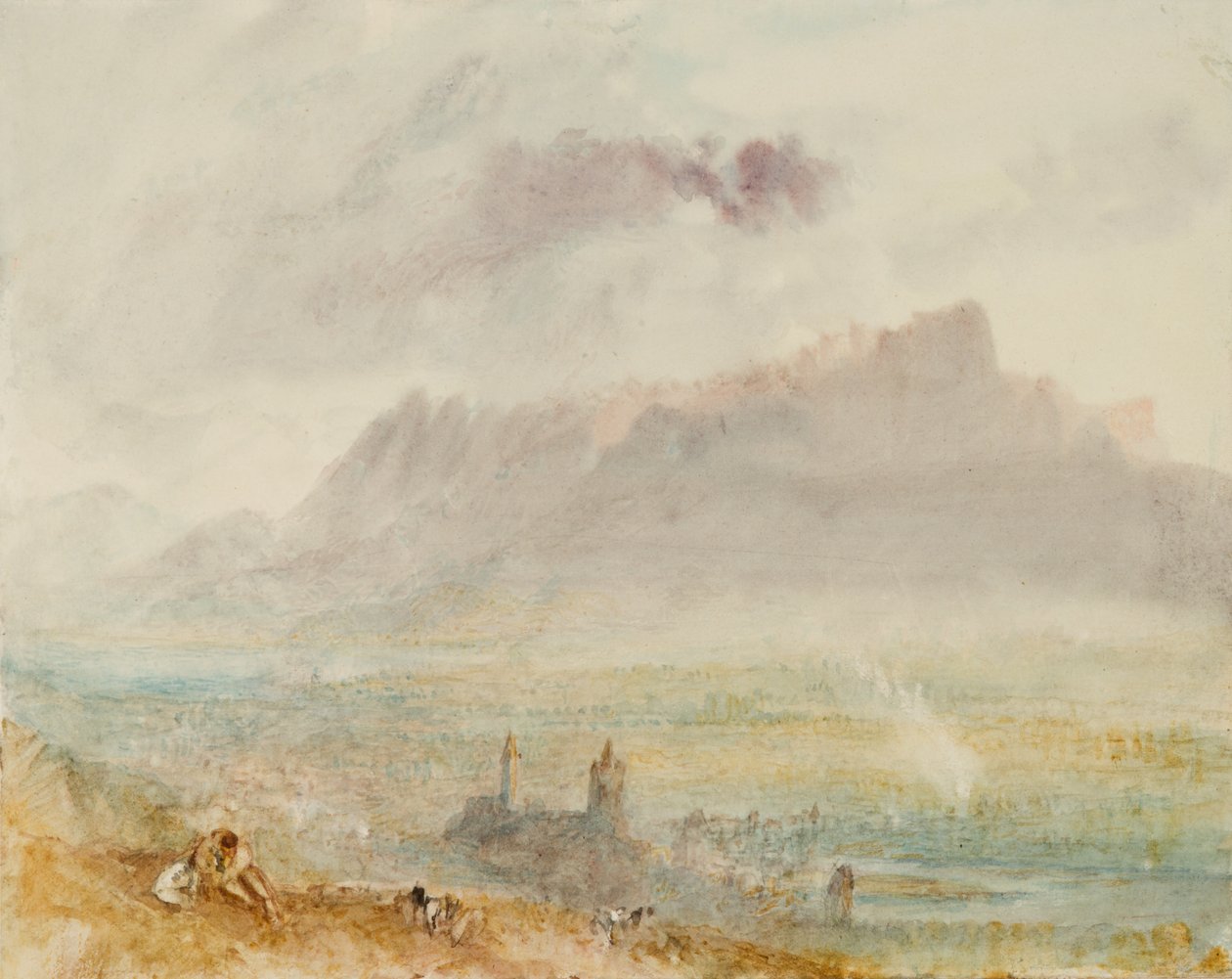 Thun-järvi, noin 1838 tekijältä Joseph Mallord William Turner