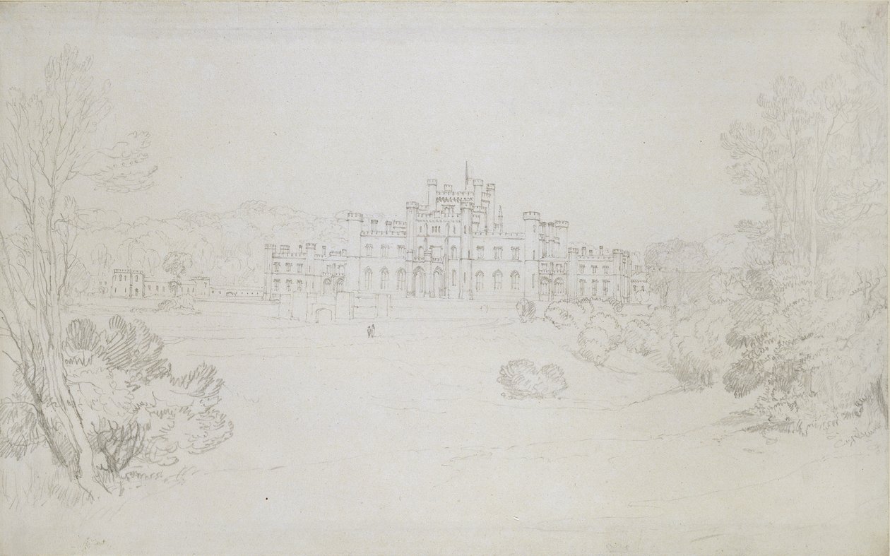 Lowther Castle, 1809 (grafiitti kudospaperille) tekijältä Joseph Mallord William Turner