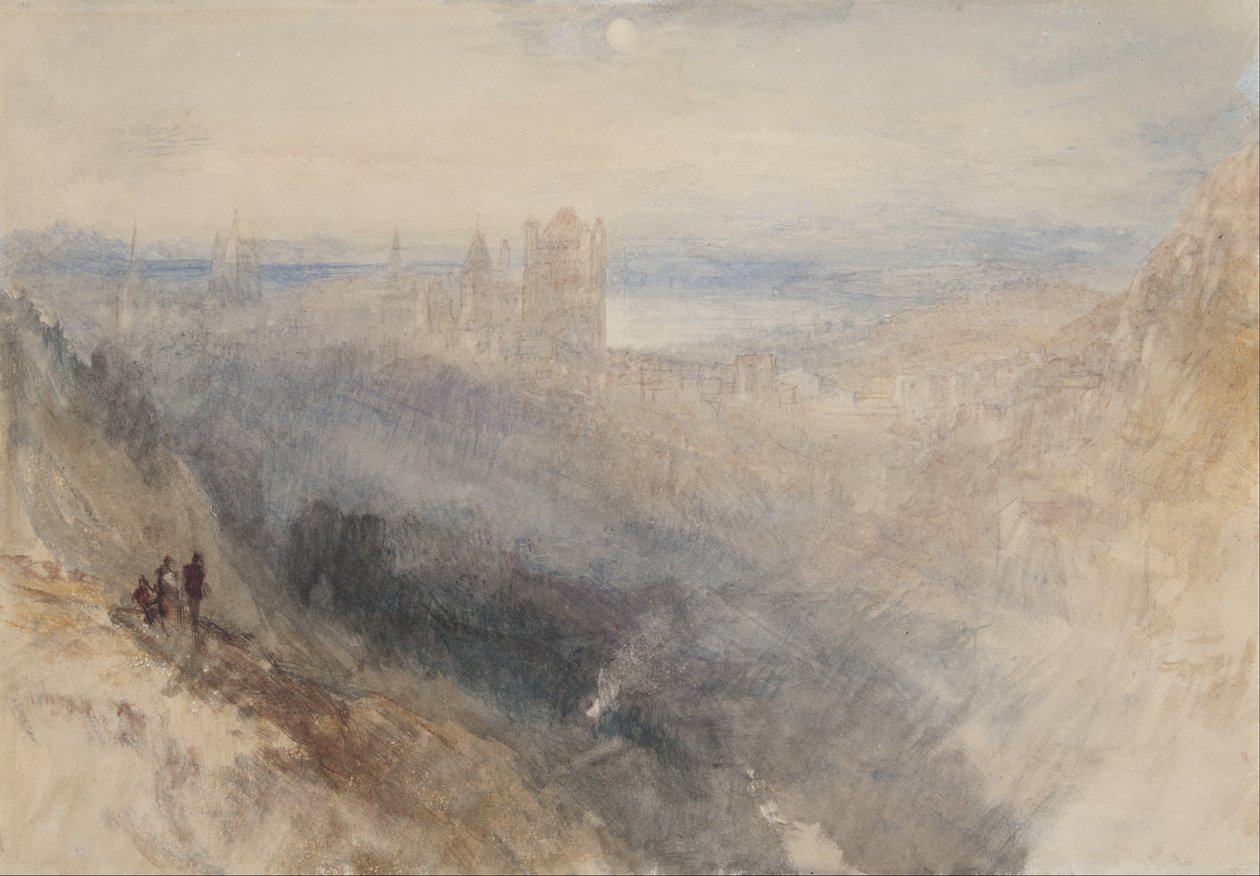 Kuu Lausannen yllä tekijältä Joseph Mallord William Turner