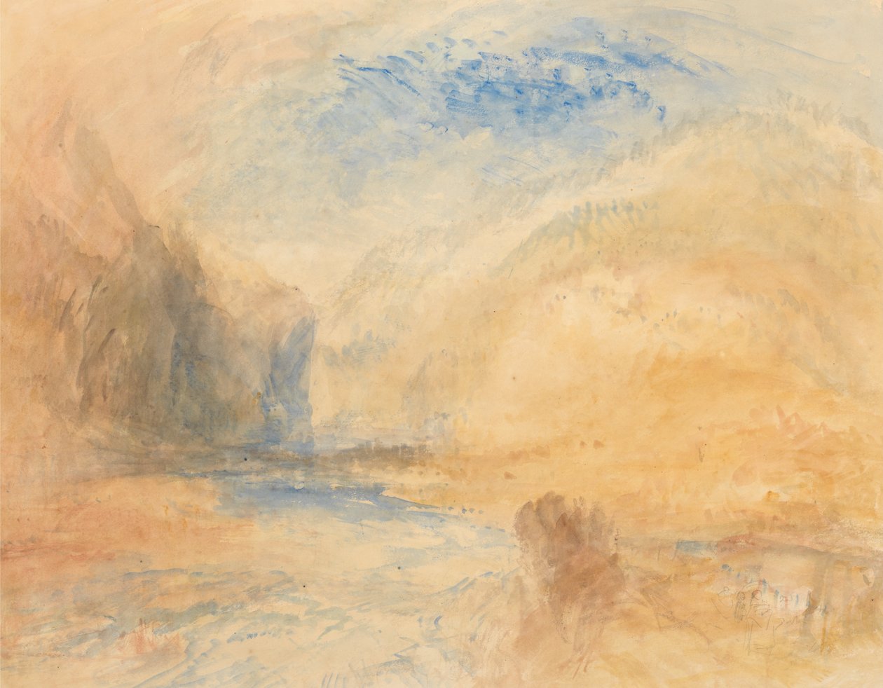 Vuoristomaisema järvellä tekijältä Joseph Mallord William Turner