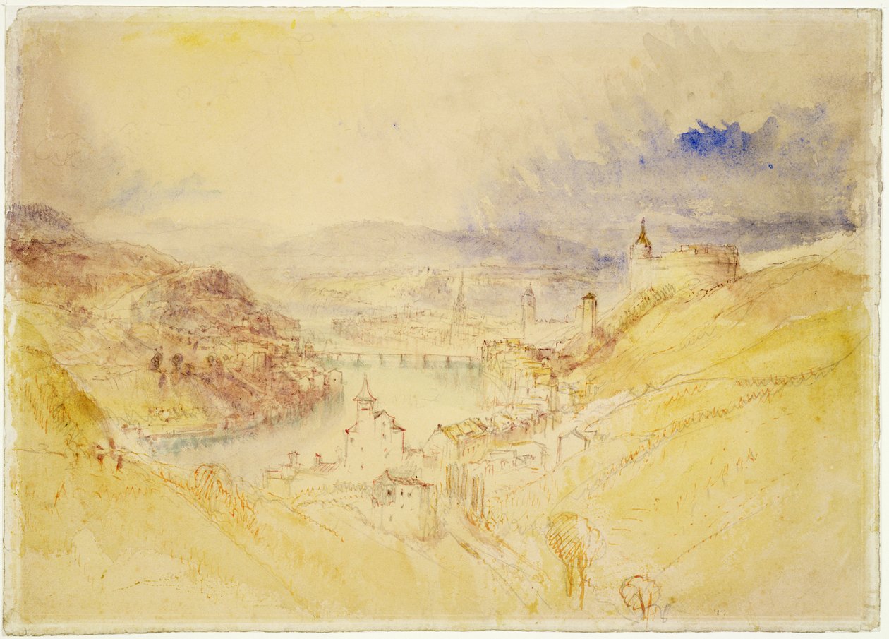 No.0583 Schaffhausen, n.1840-44 (wc ja muste) tekijältä Joseph Mallord William Turner
