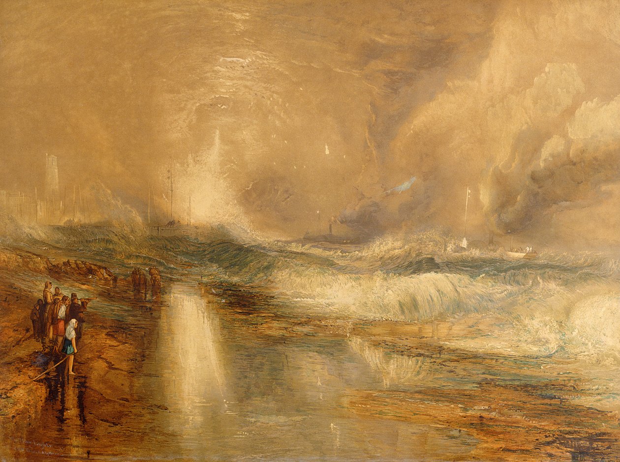 Rockets and Blue Lights, 1855 (chromolitho) tekijältä Joseph Mallord William Turner