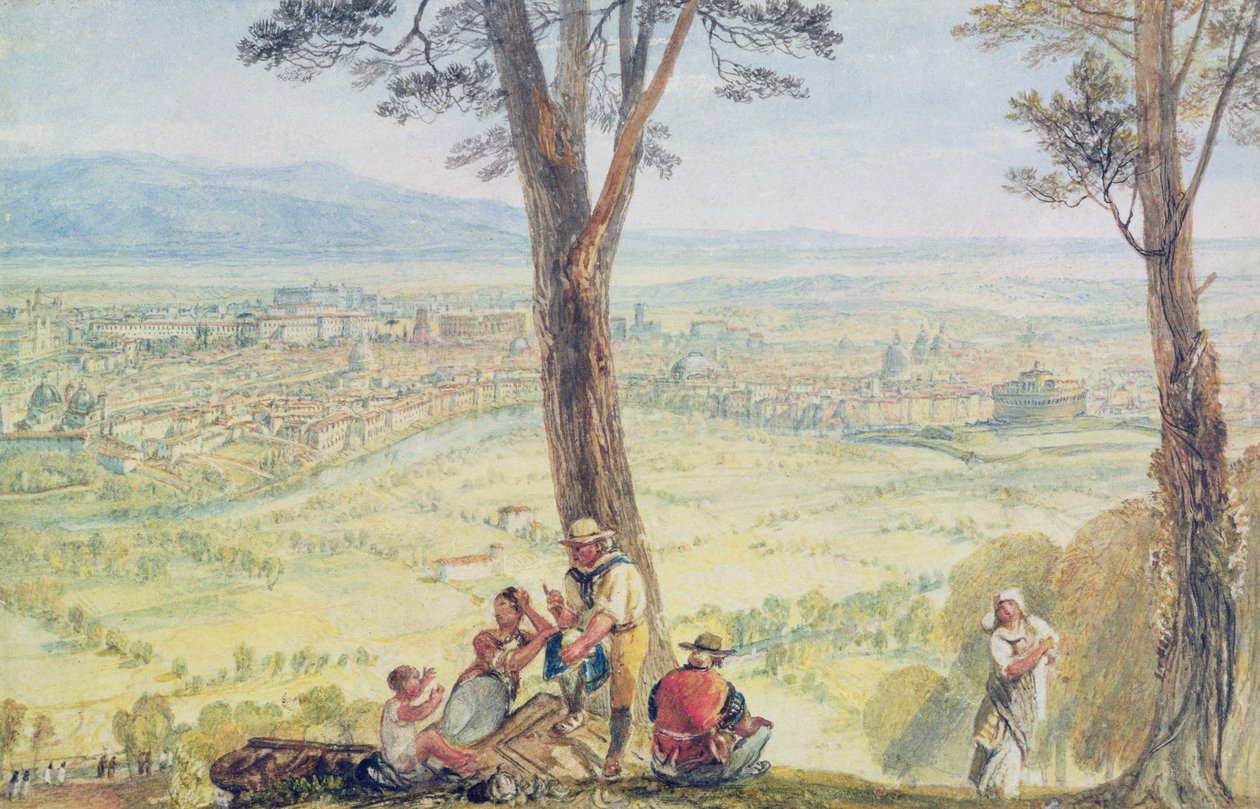 Rooma Monte Mariosta, n. 1818 (wc kynällä paperilla) tekijältä Joseph Mallord William Turner