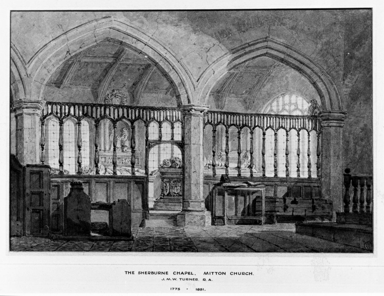 Sherburne Chapel, Mitton Church, Mitton, Lancashire tekijältä Joseph Mallord William Turner