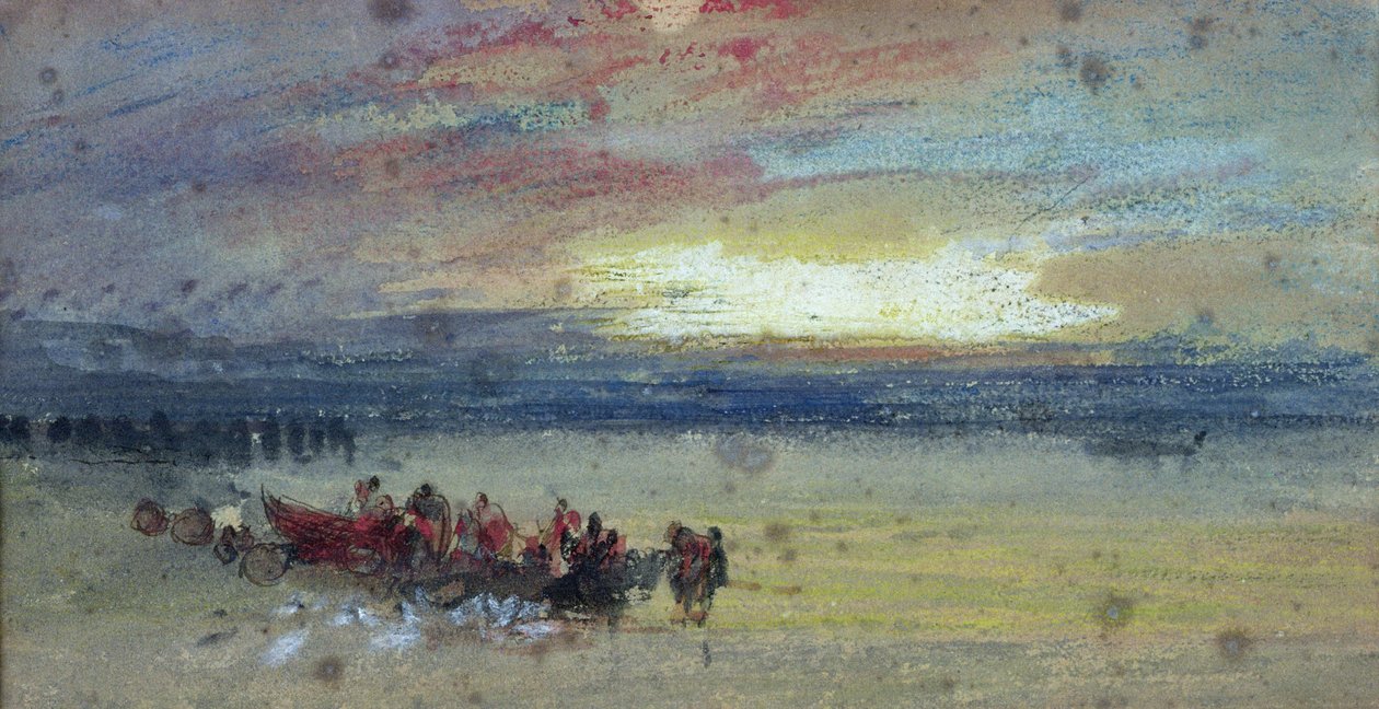 Rantakohtaus, auringonlasku tekijältä Joseph Mallord William Turner
