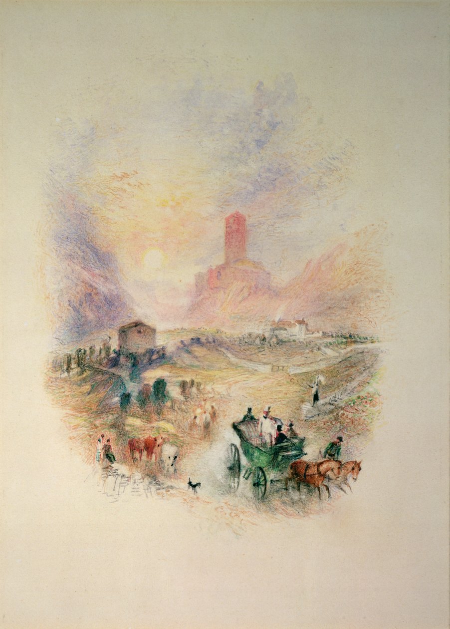 Sir Walter Scott vierailee Smallholm Towerissa tekijältä Joseph Mallord William Turner