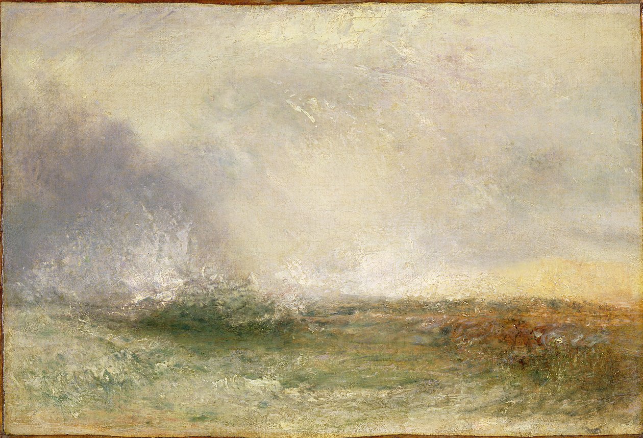 Myrskyinen meri murtumassa rannalla, 1840-5 tekijältä Joseph Mallord William Turner