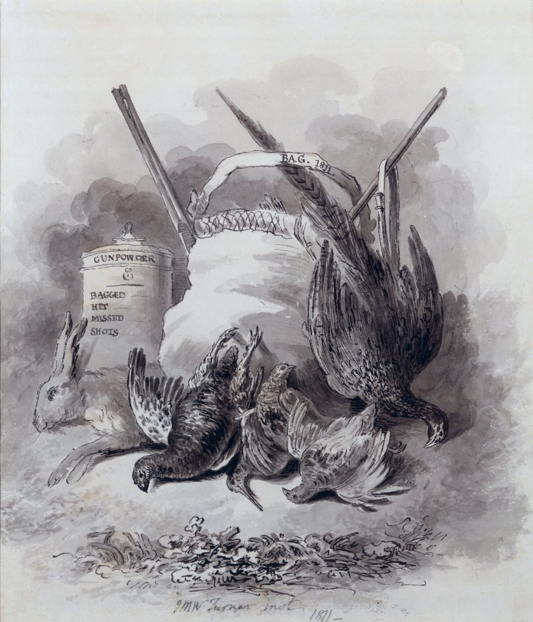 Study for a Game Book, 1811 (piirustus) tekijältä Joseph Mallord William Turner