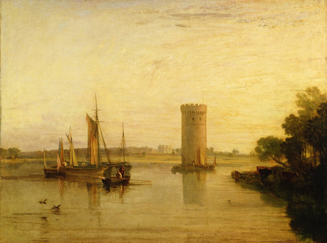Tabley, Sir J.F. Leicesterin paikka, Bart.: Calm Morning, n. 1809 tekijältä Joseph Mallord William Turner