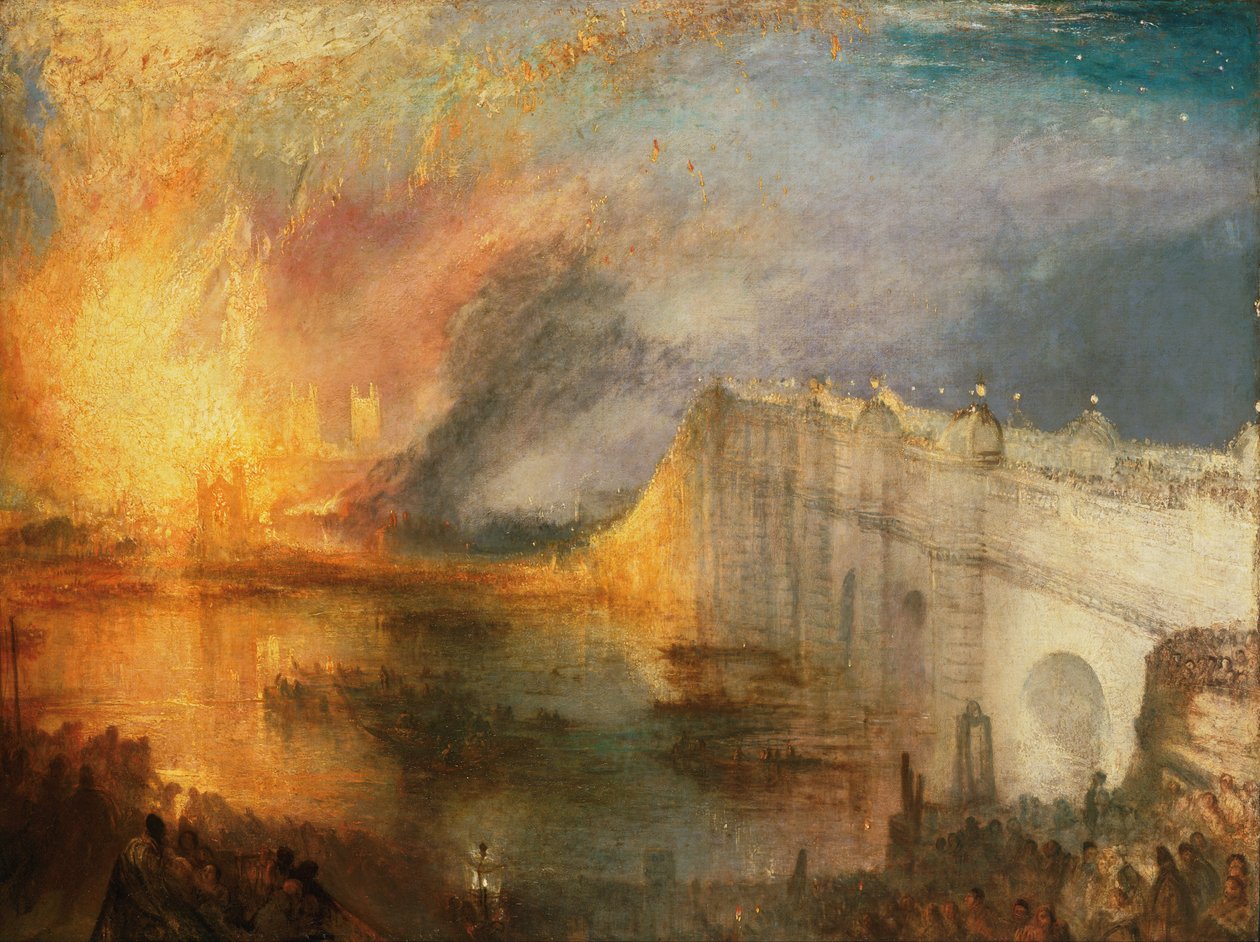Herrojen ja yhteisten talojen polttaminen, 16. lokakuuta 1834 tekijältä Joseph Mallord William Turner