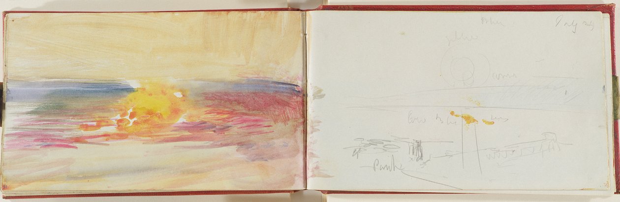 Kanava, n. 1845 (grafiitti ja wc paperilla) tekijältä Joseph Mallord William Turner