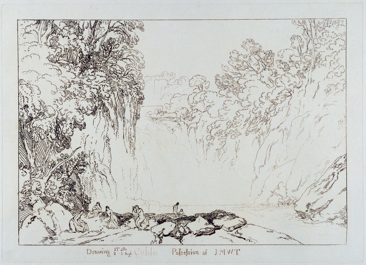 Clyden putoaminen, kaiverrus Charles Turner (1773-1857) 1859-60 tekijältä Joseph Mallord William Turner