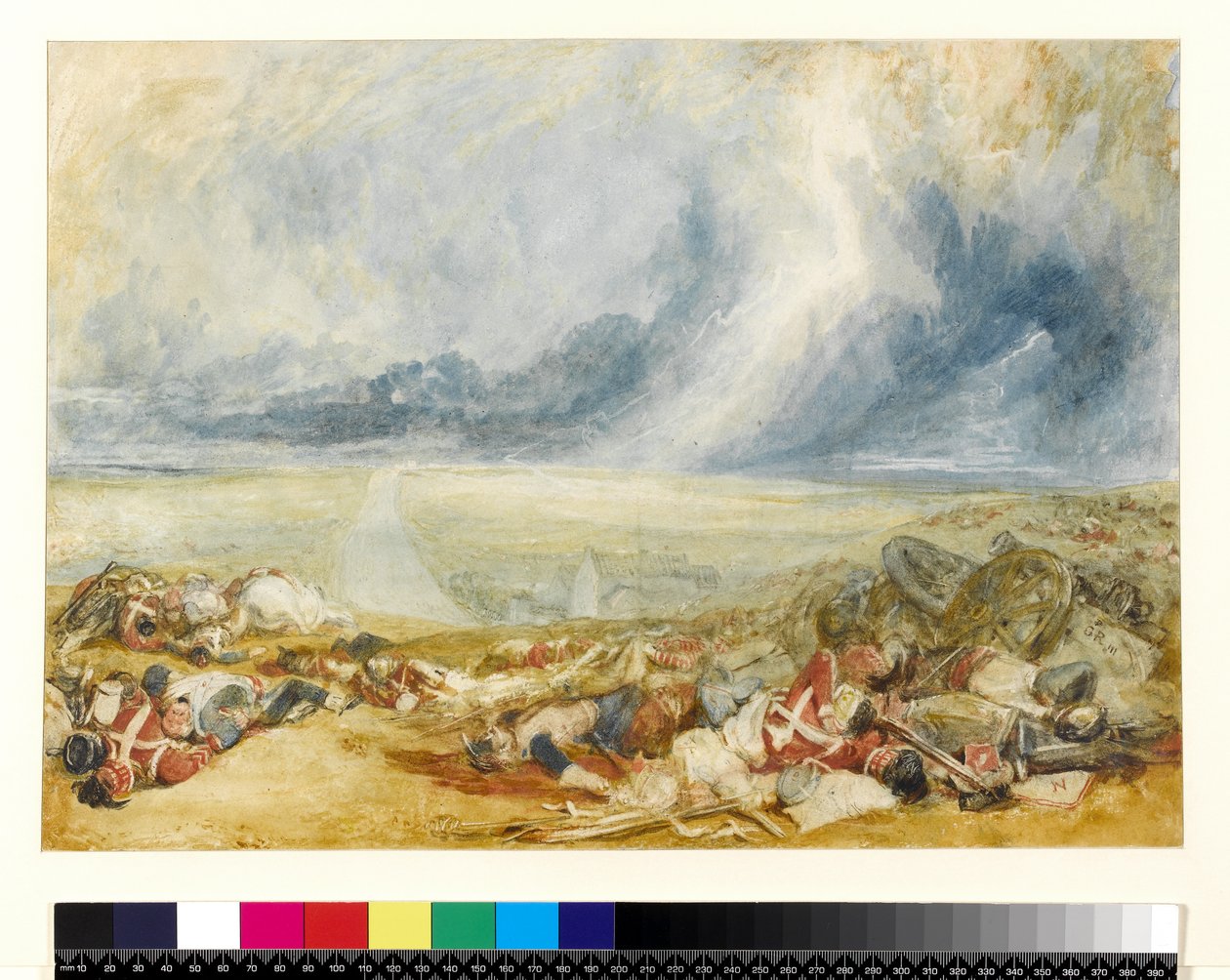 The Field of Waterloo, n. 1817 (wc kynällä paperilla) tekijältä Joseph Mallord William Turner