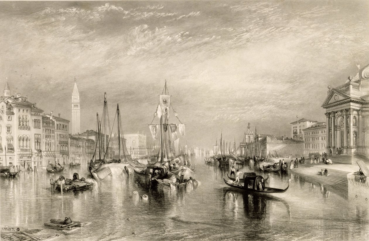 Grand Canal, Venetsia, kaiverrus William Miller (1796-1882) 1838-52 tekijältä Joseph Mallord William Turner