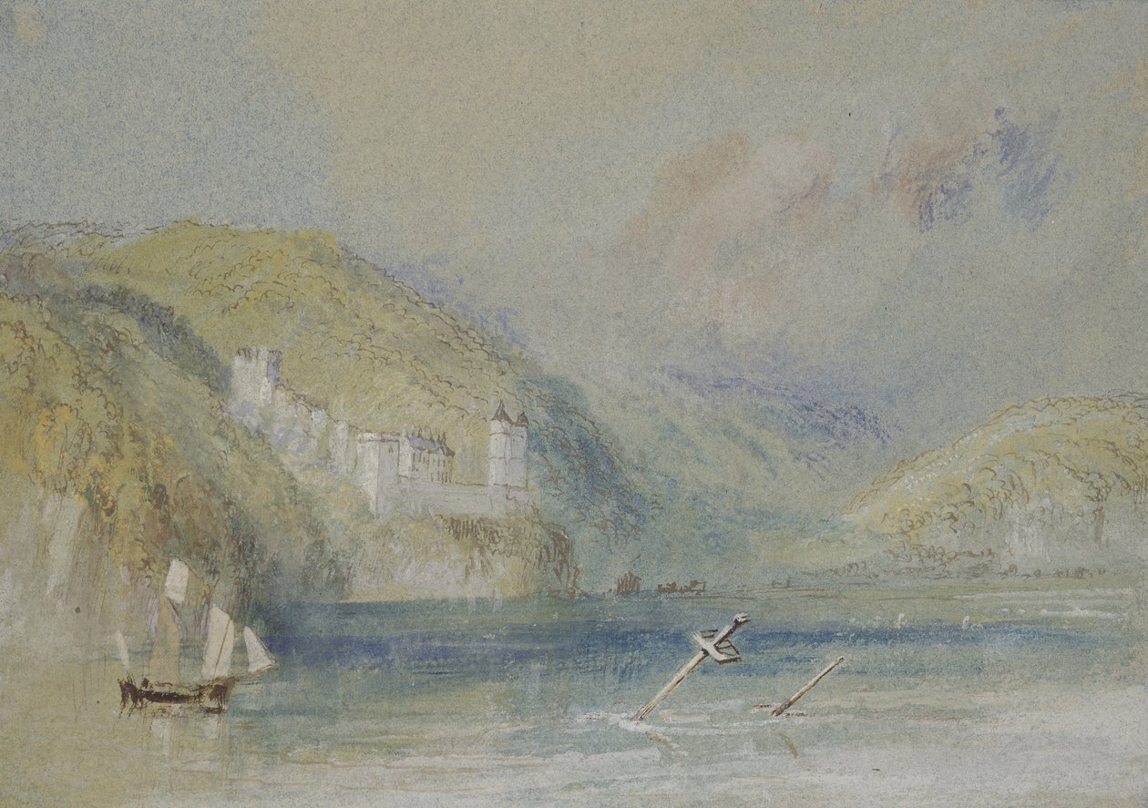 Seine lähellä Tancarvilleä, n. 1832 (wc, guassi, kynä ja muste paperille) tekijältä Joseph Mallord William Turner