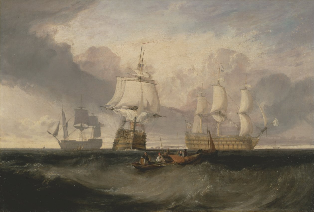 Voitto Trafalgarista, kolmessa asennossa tekijältä Joseph Mallord William Turner