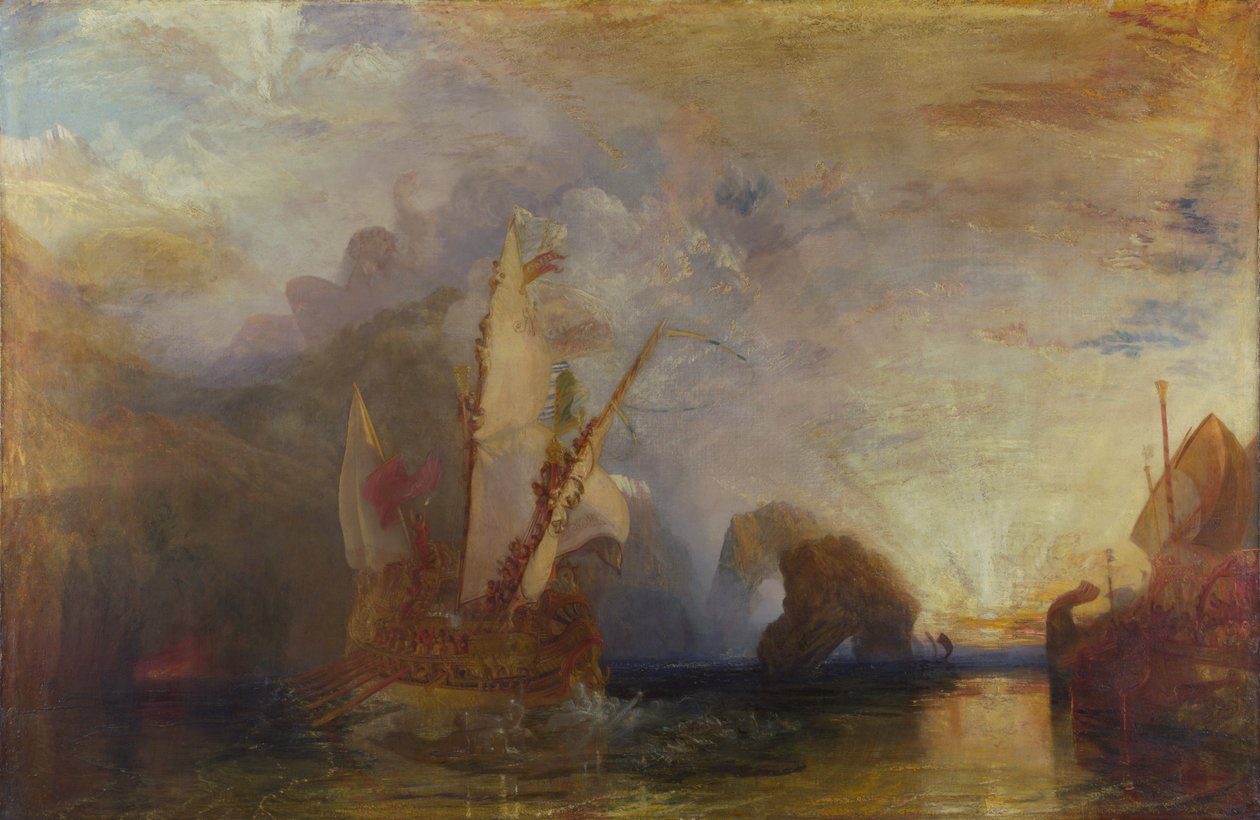 Odysseus pilkkaa Polyfemosta. tekijältä Joseph Mallord William Turner