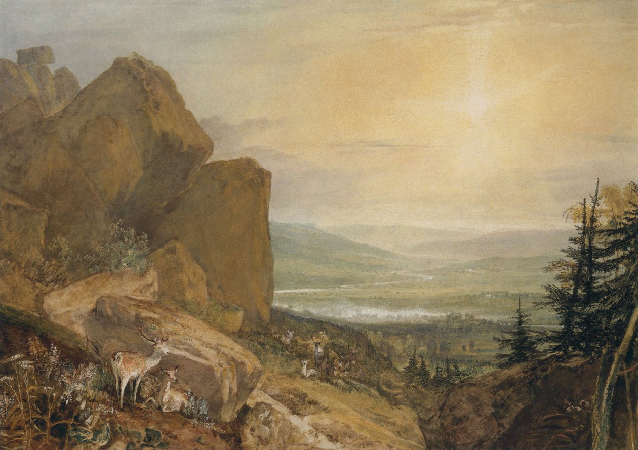 Valley of the Wharfe, jossa Otley on kaukana tekijältä Joseph Mallord William Turner