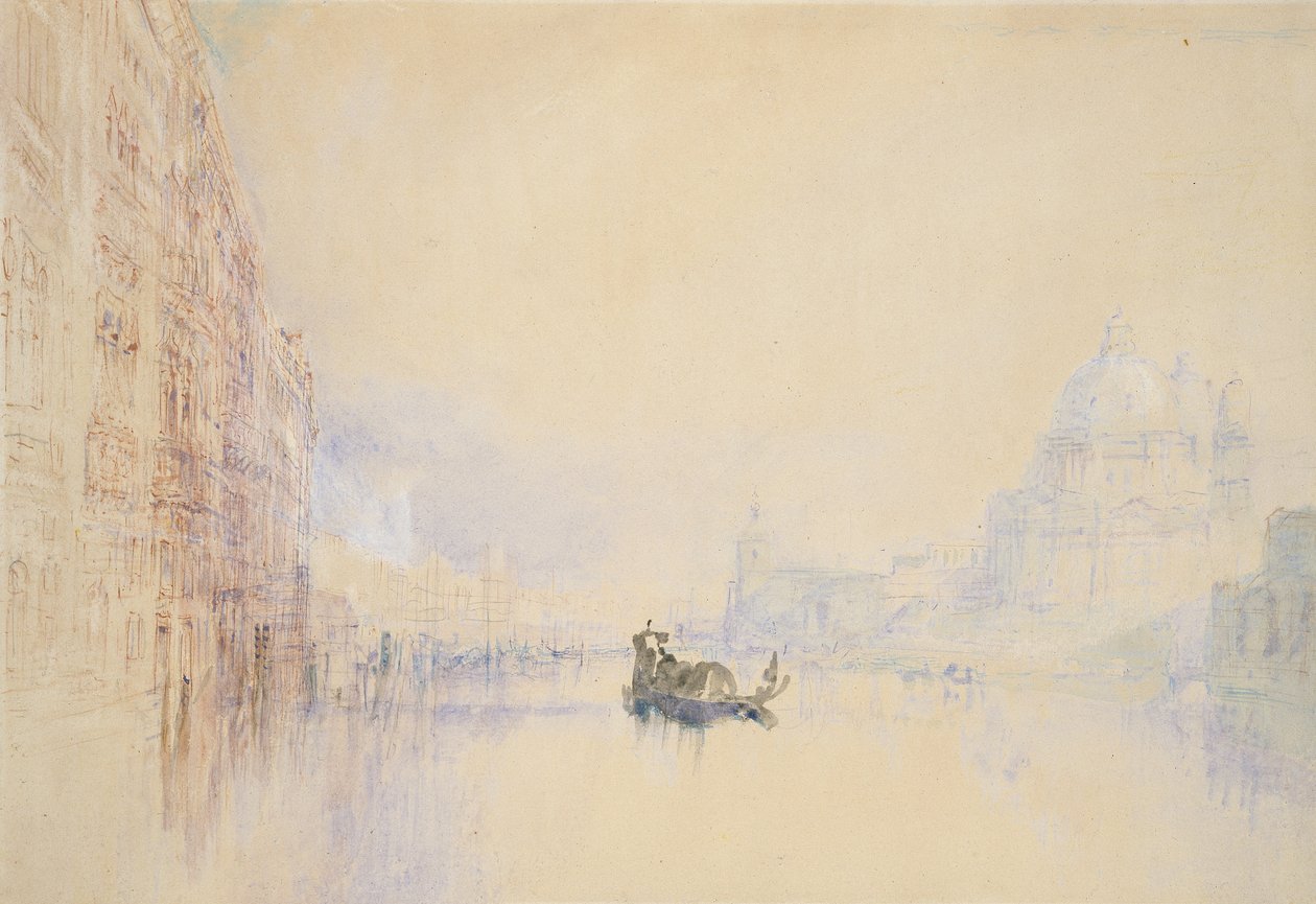 Venetsia: Canal Grande, 1840 (akvarelli grafiitin päällä vartalovärillä ja kynällä ja punaisella musteella) tekijältä Joseph Mallord William Turner